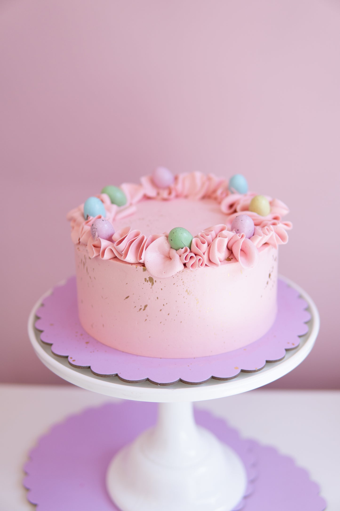 Easter Gold Ruffle Cake