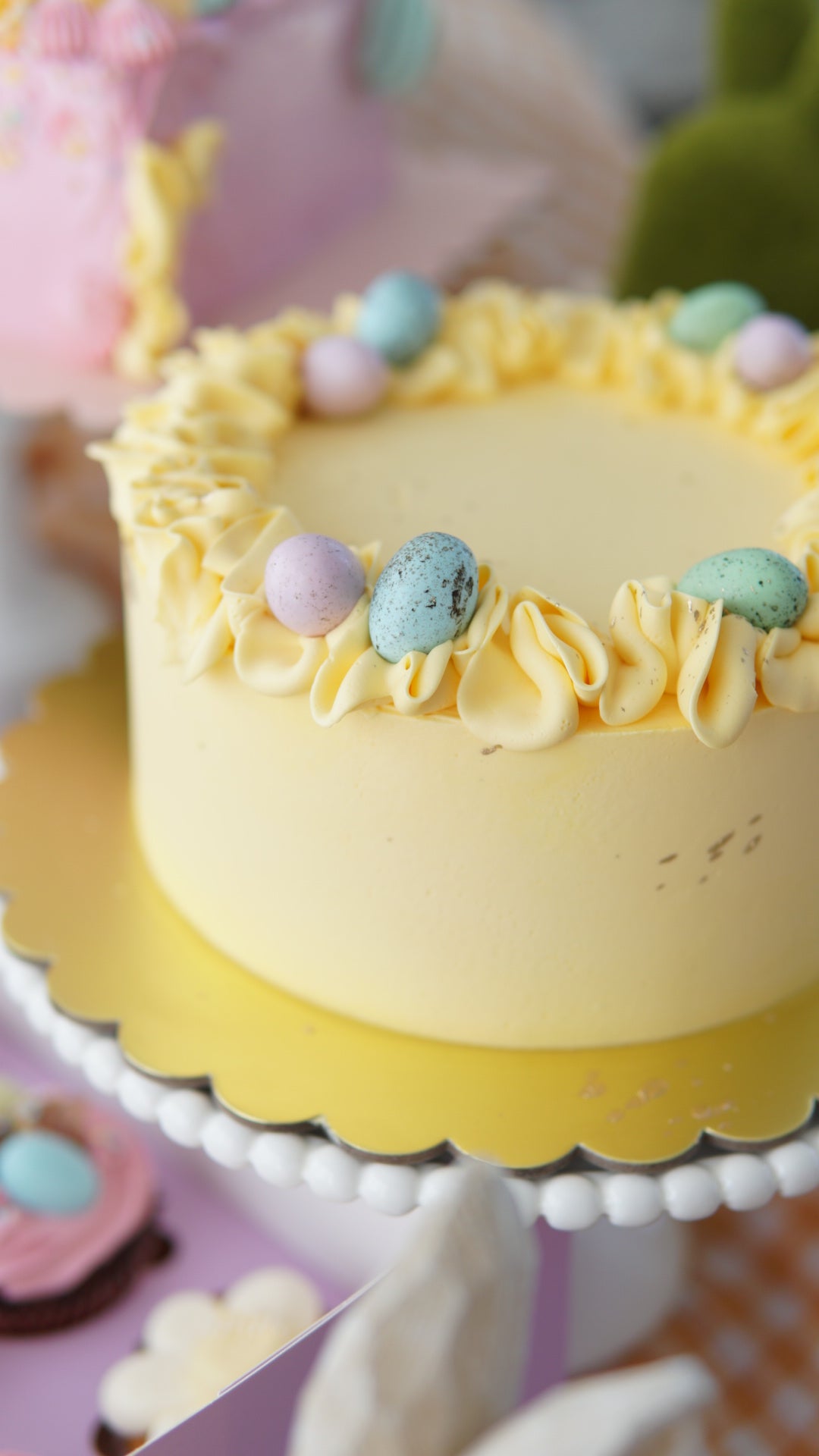 Easter Gold Ruffle Cake
