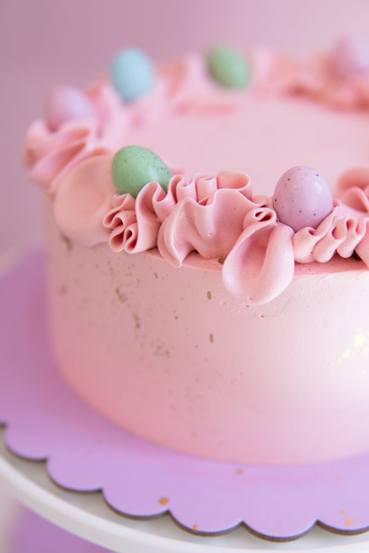 Easter Gold Ruffle Cake